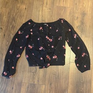 Abercrombie Kids Black Floral Blouse